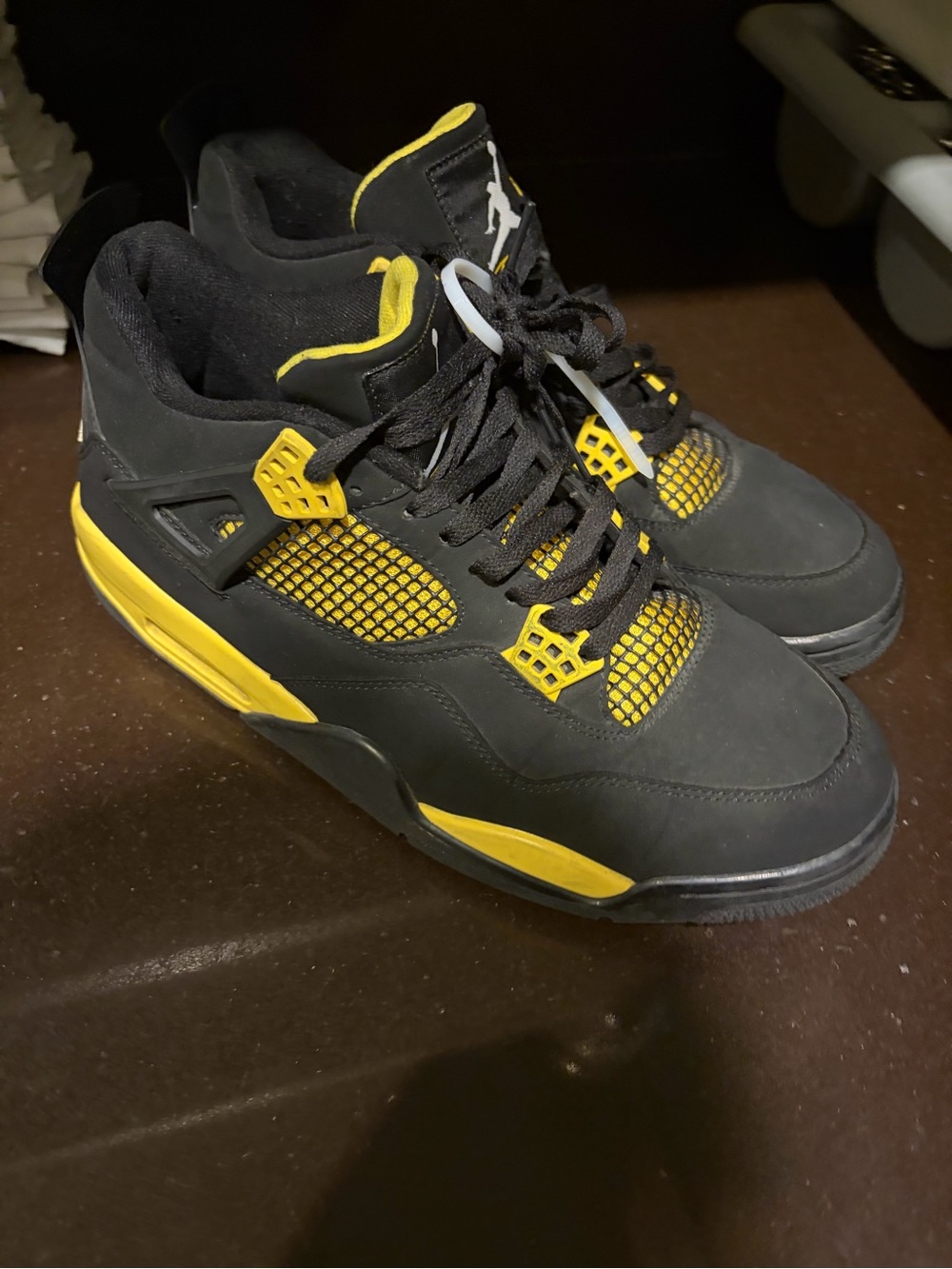 Air Jordan brand 4s Retro 2023 Yellow Thunder Basketball Sneakers Shoes size 13